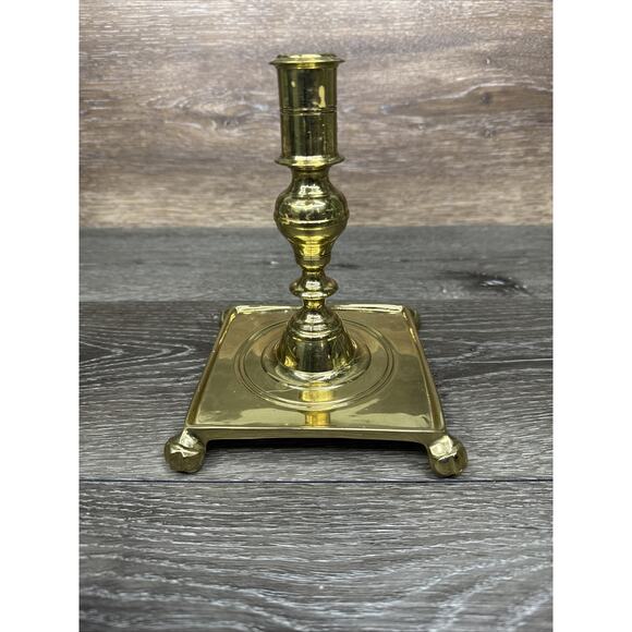 Northern European William and Mary Solid Brass Candle Stick 7” Tall - Picture 1 of 12